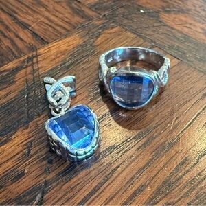 Elegant Silver and Blue Jewelry Set